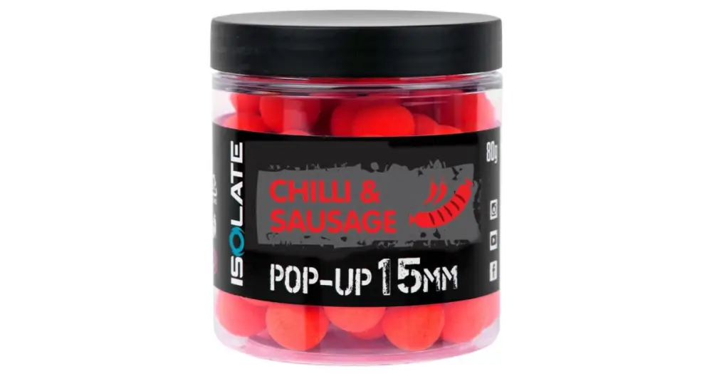 Nakupujte Hned Shimano Plovoucí Boilie Isolate Pop-Up Chilli Sausage Fluo Red - 15 mm 80 g