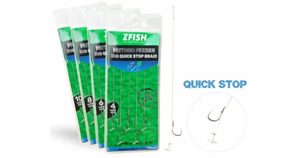 Vysoce Kvalitní Zfish Návazec Method Feeder Rig Quick Stop Braid 10 cm 5 ks - Velikost Háčku 12
