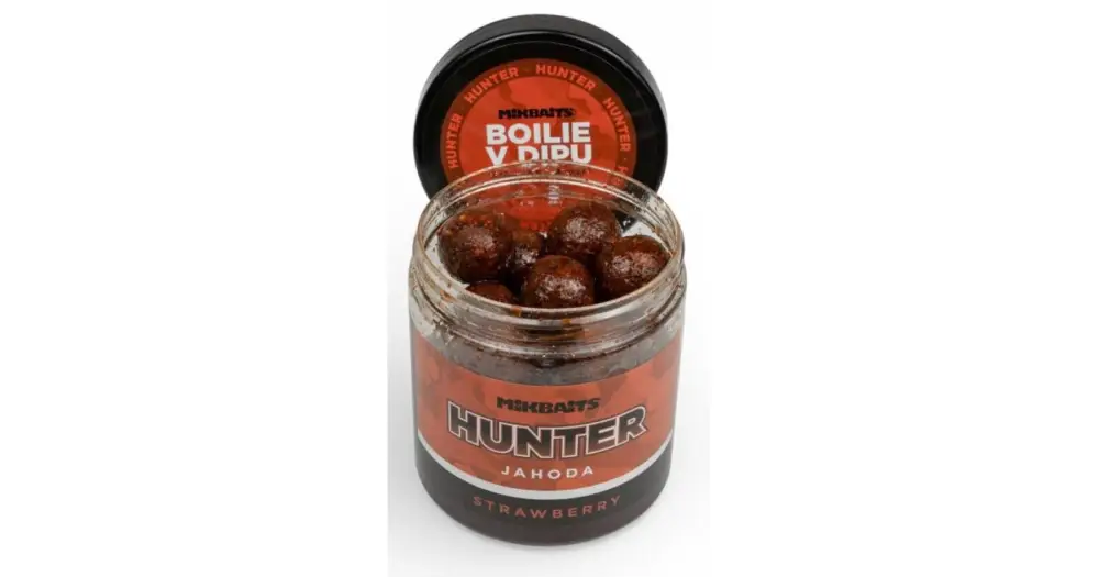 Levný Mikbaits Boilie v Dipu Hunter Jahoda 250 ml - 20 mm