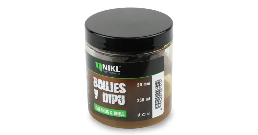 Akční Nabídka Nikl Boilies V Dipu Calanus & Krill 250 ml - 20 mm