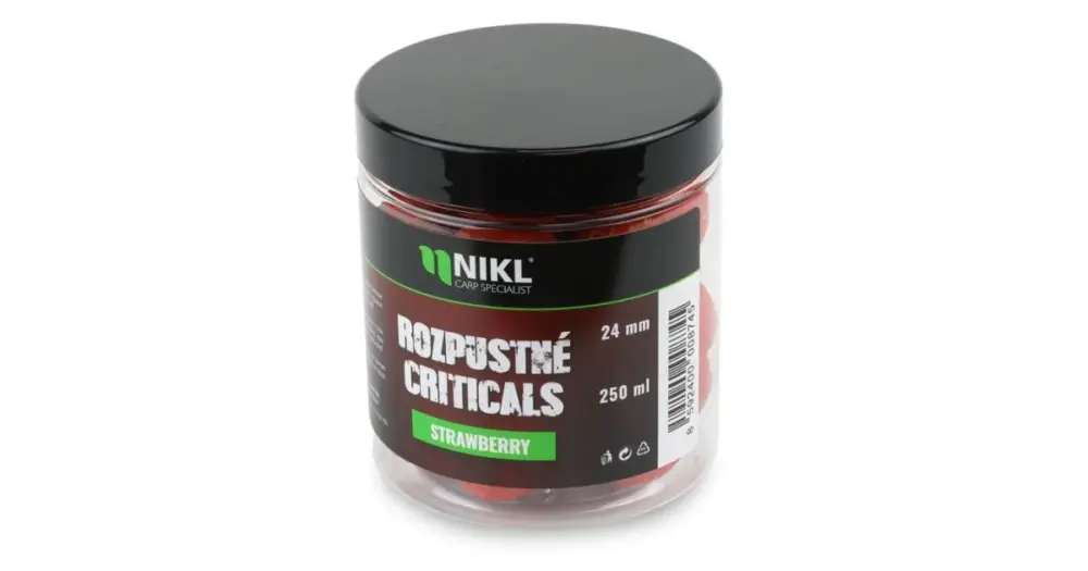 Nikl Rozpustné Criticals Boilie Strawberry 250 ml - 24 mm Odeslání Ihned
