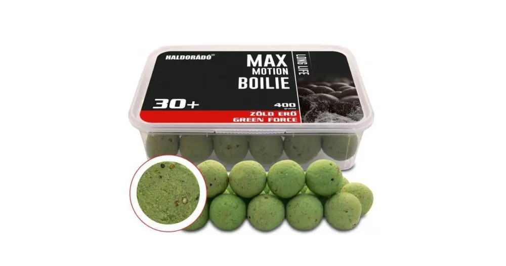 Odeslání Ihned Haldorádó Boilie Max Motion Long Life 400 g 30 + mm - Green Force