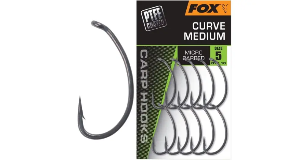 Fox Háčky Curve Shank Medium 10 ks - Velikost 4 Autentický