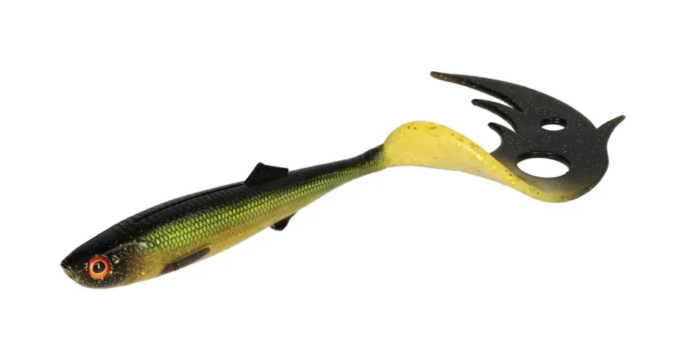 Sleva Mikado Gumová Nástraha Sicario Pike Tail Tench Balení - 14 cm 13 g 2 ks