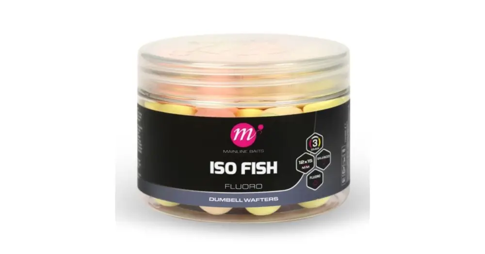 Expresní Doručení Mainline Balanced Boilie Fluoro Dumbell Wafters Pink Yellow White 12x15 mm - ISO Fish
