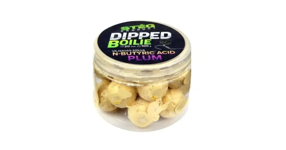 Vrácení Zdarma Stég Boosterované Boilie Dipped Boilie 100 g 20 mm - N-Butyric Plum