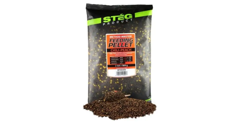 Stég Pelety Feeding Pellet 800 g 2 mm - Chili Peach Cenová Bomba