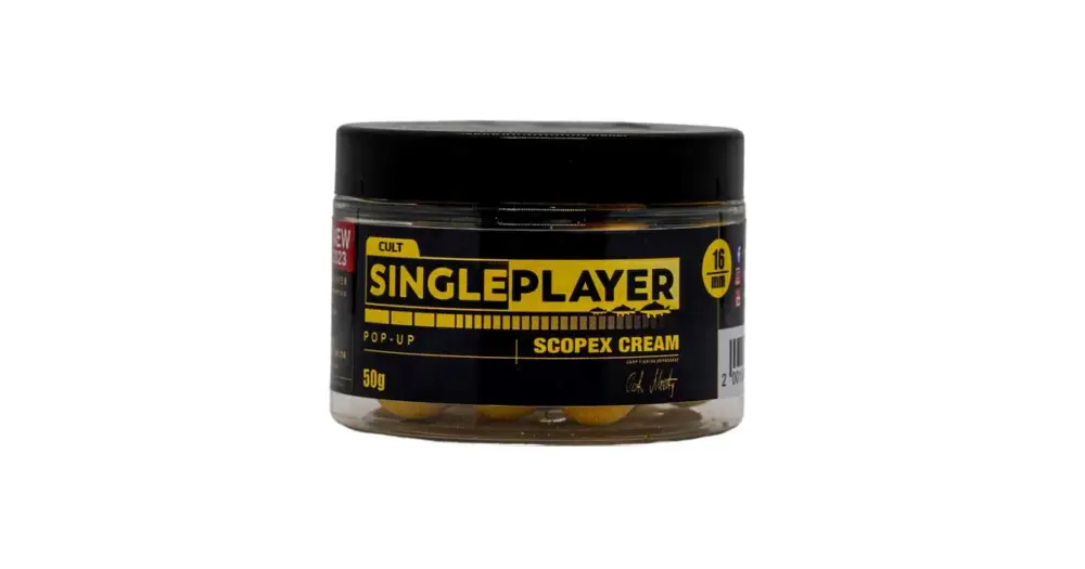 Singleplayer Plovoucí Boilies Pop-Up Boilies Scopex Cream 50 g - 12 mm Vysoce Kvalitní