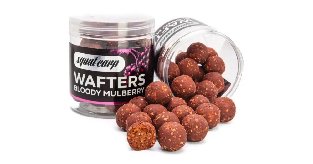 Squat Carp Vyvážené Boilies Wafters Bloody Mulberry - 150 g 24 mm Víkendová Akce