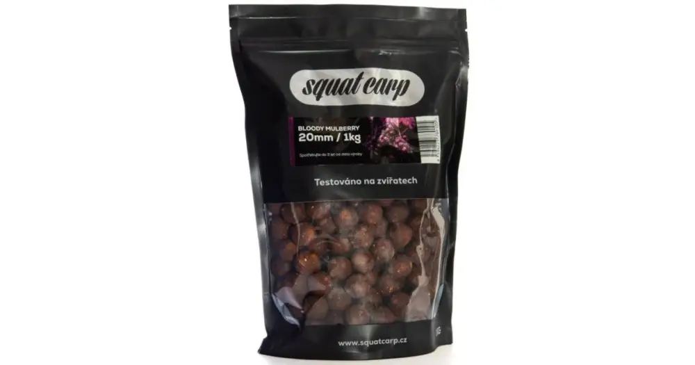 Oblíbený Squat Carp Boilies Bloody Mulberry - 5 kg 24 mm