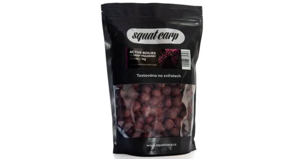 Poslední Šance Squat Carp Active Boilies Bloody Mulberry - 5 kg 20 mm