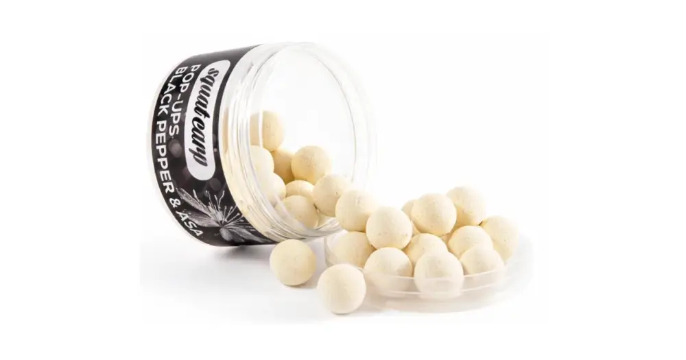 Vysoce Kvalitní Squat Carp Plovoucí Boilies Pop-Up Black Pepper & Asa 60 g - 12 mm