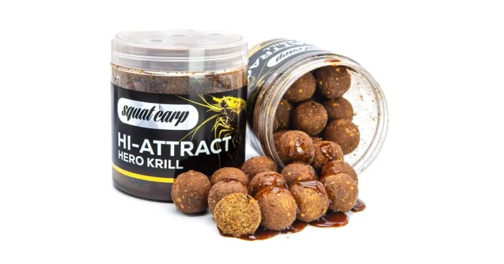 Ihned K Objednání Squat Carp Boilies v Dipu Hi-Attract Hero Krill 220 g - 20 mm
