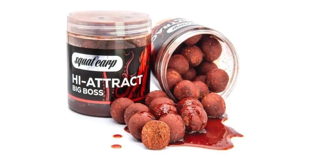 Jen Po Omezenou Doba Squat Carp Boilies v Dipu Hi-Attract Big Boss 220 g