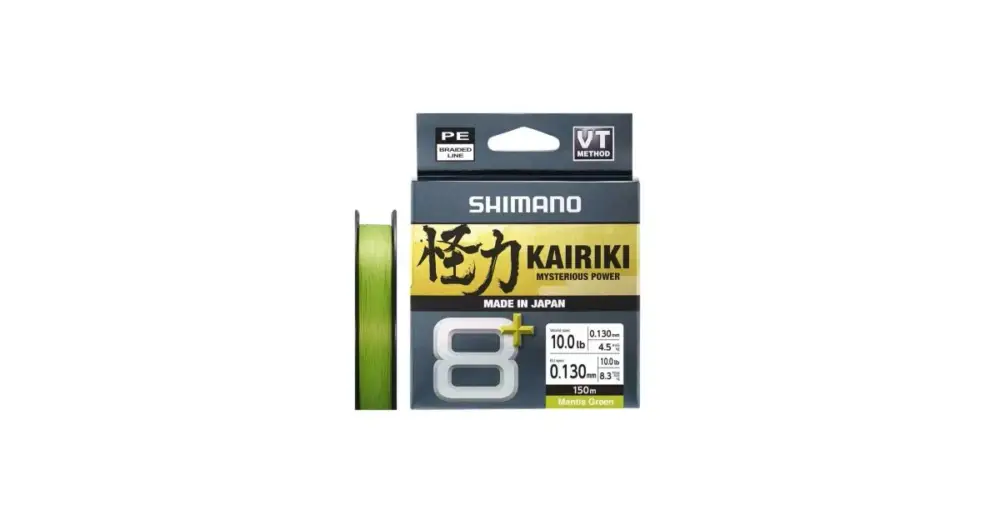 Shimano Splétaná Šňůra Line Kairiki 8+ Mantis Green 300 m - 0,10 mm 6,5 kg Oblíbený