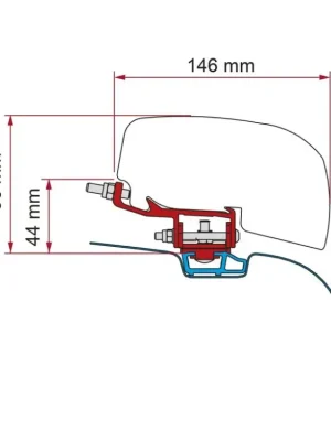 Adaptér pro Fiamma F40van na VW T5 a T6 se střešním C-profilem Hit Sezóny