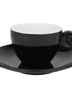 Horká Nabídka Sada hrnečku s podšálkem Espresso černá